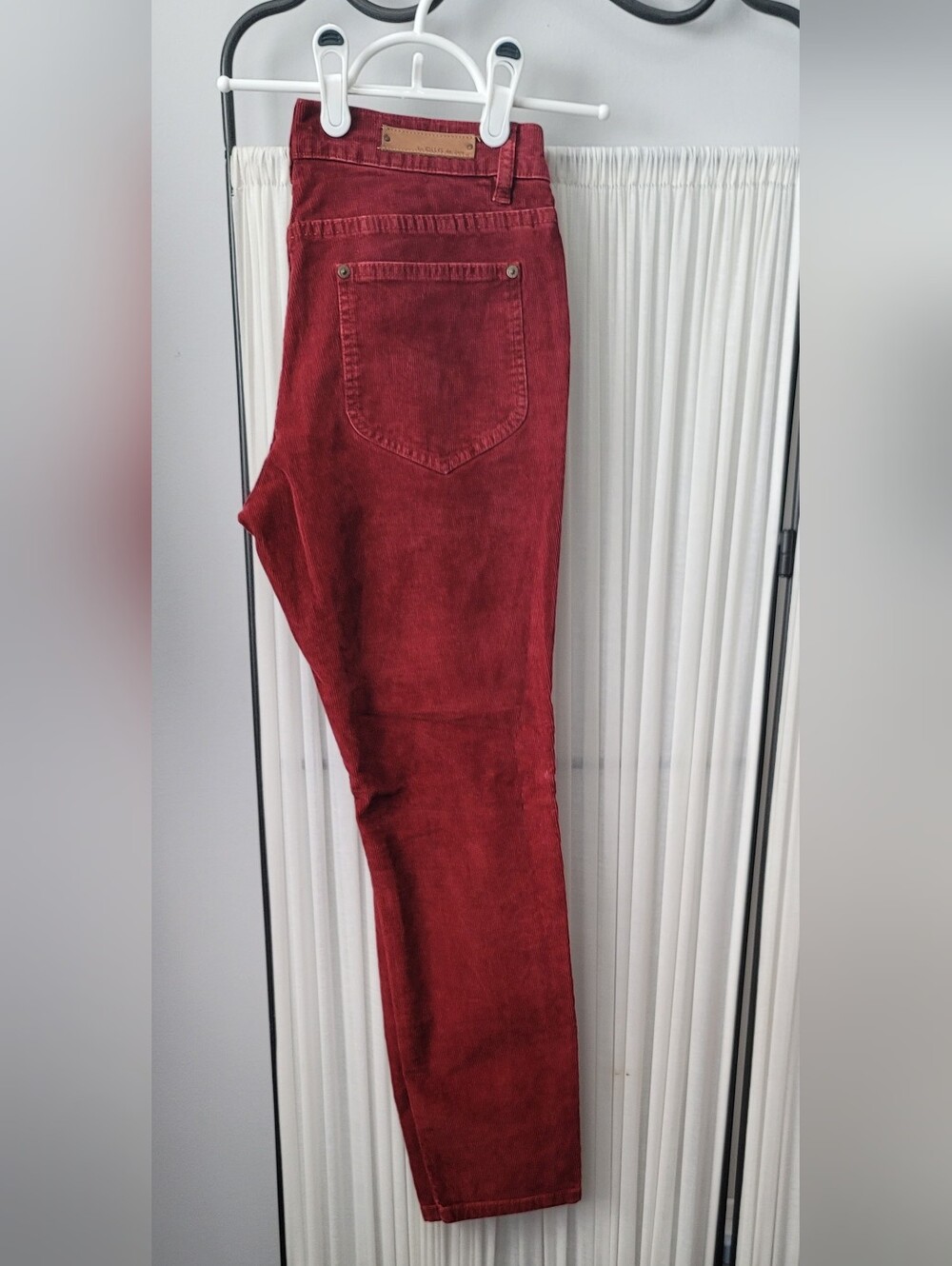 Size 28 Les Folles De Joie in Red Corduroy Women's Pants